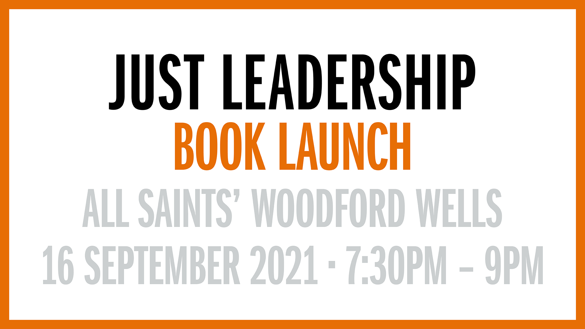 Just Leadership Book Launch