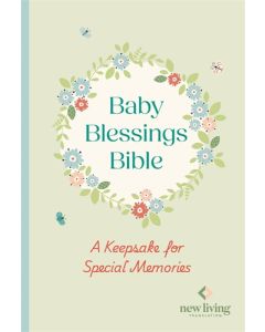NLT Baby Blessings Bible, Keepsake Edition, Baby Green Cloth-Bound, Memory Pages, Slipcase, NLT New Living Translation, Hardback, Standard size