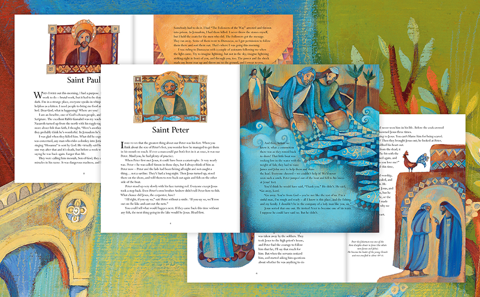 A beautifully illustrated children's book featuring inspiring stories about popular saints, perfect for ages 7 to 11.